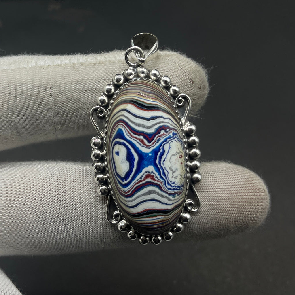 Multi Color Gemstone 925 Silver Boho Pendant