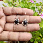 Handmade 925 Silver Oval Gemstone Earrings