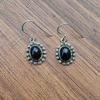 Handmade 925 Silver Oval Gemstone Earrings