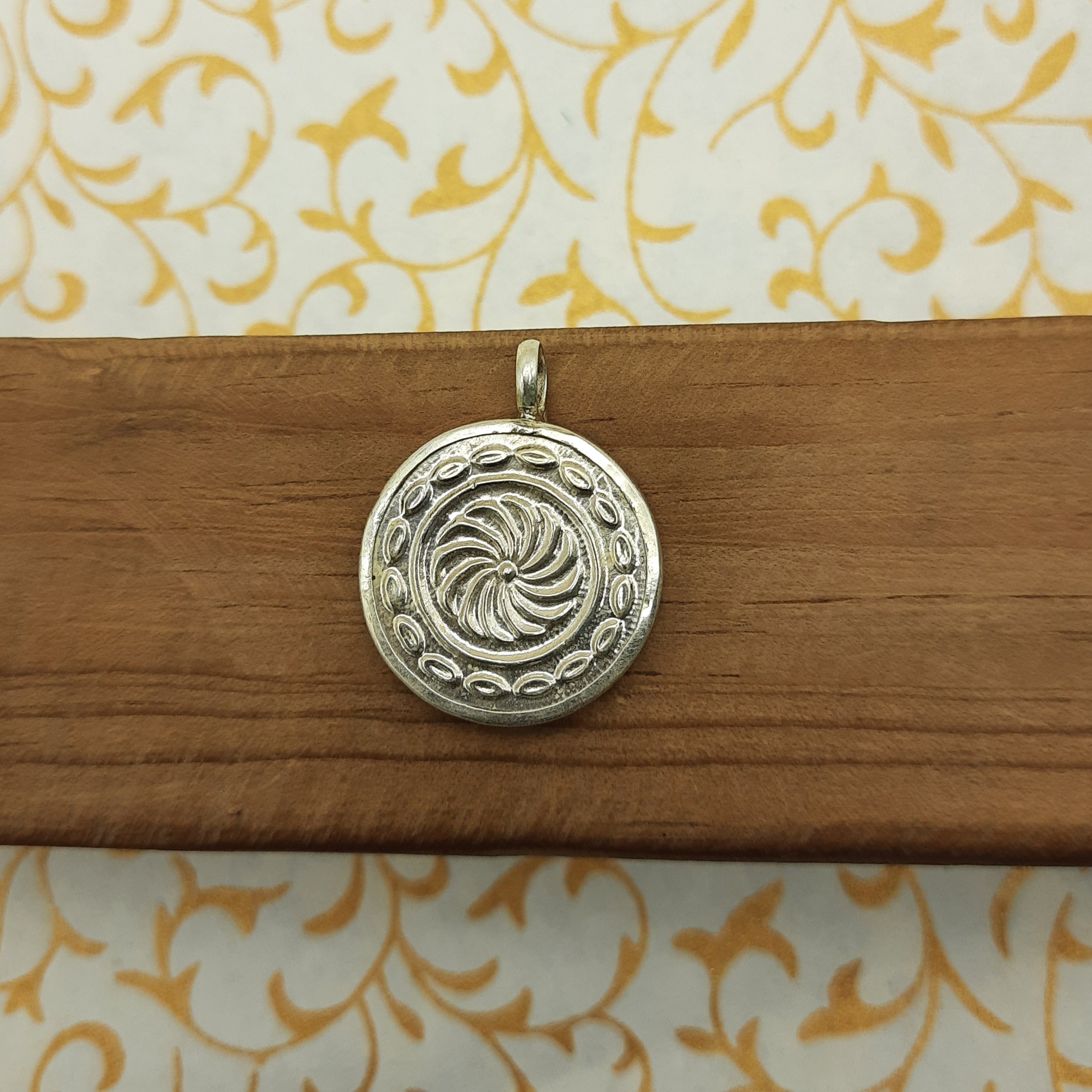 Goddess Saraswati Hand-Painted Pendant in 925 Sterling Silver – Wisdom & Art Jewelry