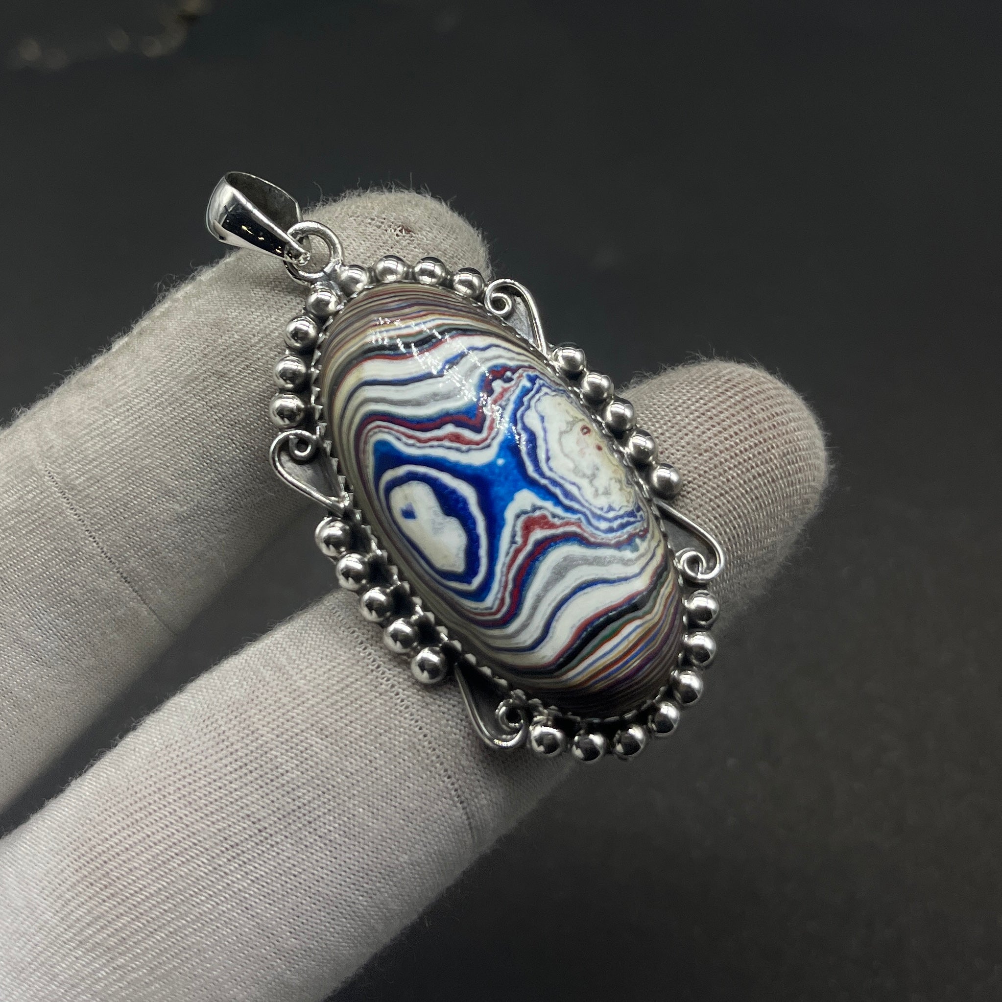 Multi Color Gemstone 925 Silver Boho Pendant