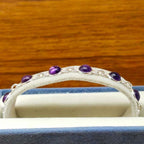 Handmade 925 Silver Amethyst Round Cabochon Bracelet