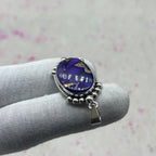 Purple Dahlia Turquoise 925 Sterling Silver Pendant – Designer Festival Pendant