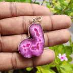 Purple Druzy Handmade Pendant 925 Silver Wholesale Indian Artisan