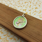 Goddess Saraswati Hand-Painted Pendant in 925 Sterling Silver – Wisdom & Art Jewelry