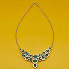 Aqua Chalcedony 925 Silver Boho Necklace Handmade Gift