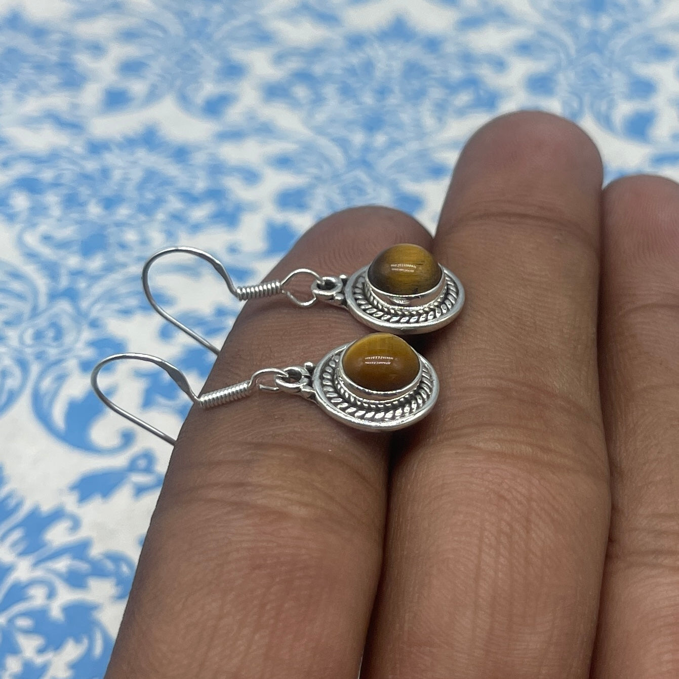 High Quality Tiger Eye Earrings – Handmade 925 Sterling Silver