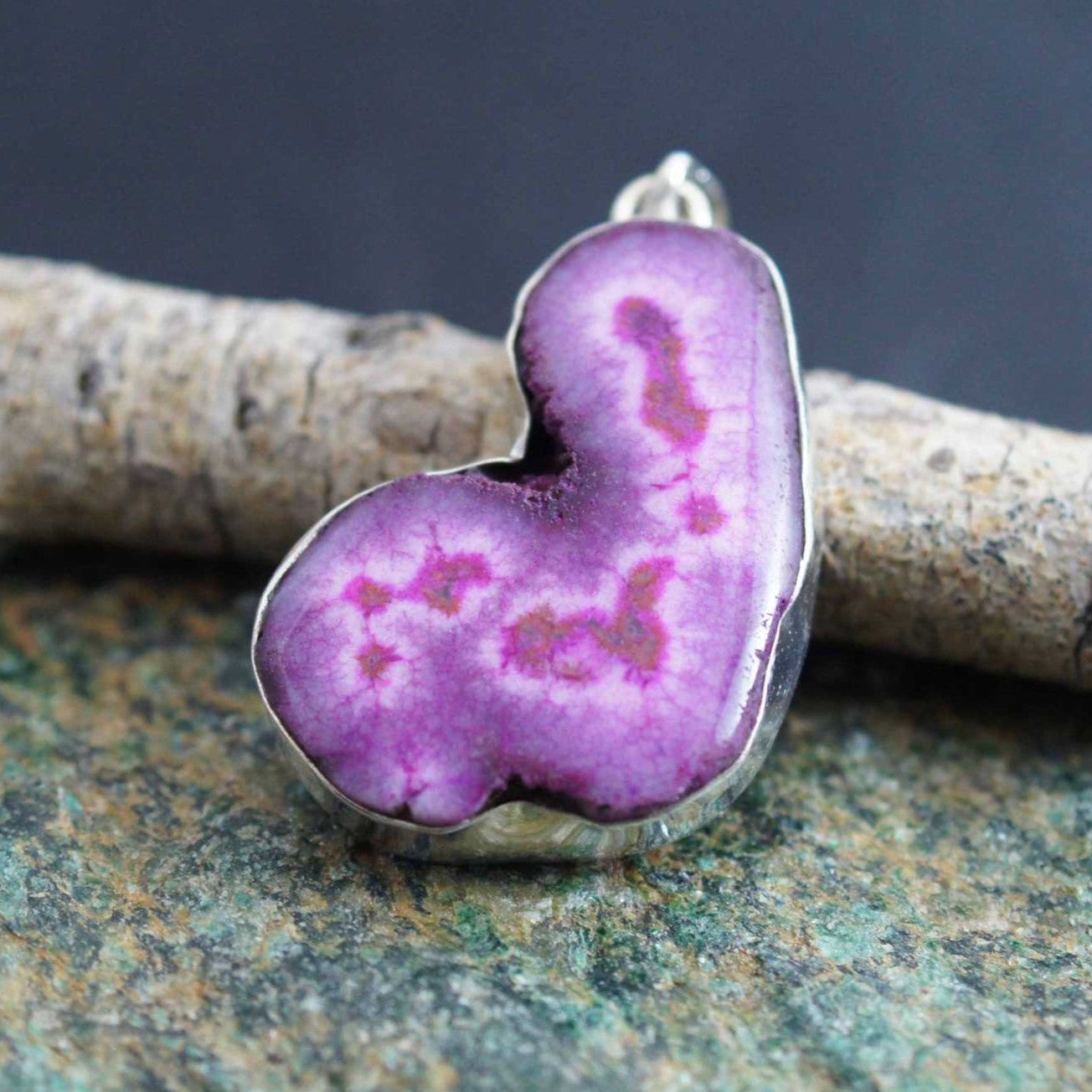 Purple Druzy Handmade Pendant 925 Silver Wholesale Indian Artisan