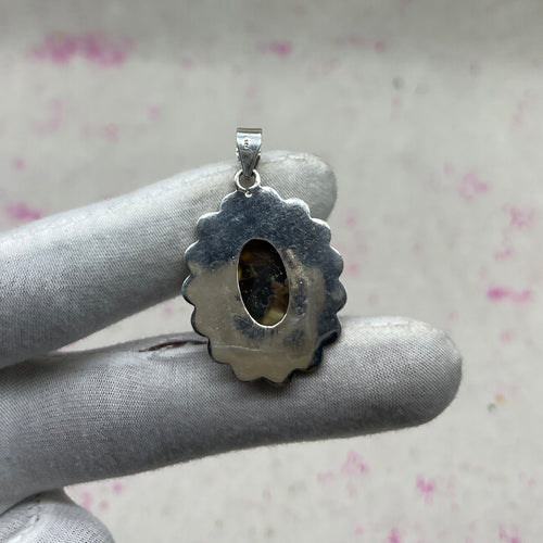 Ammonite Shell 925 Sterling Silver Handmade Pendant | Natural Fossil Jewelry