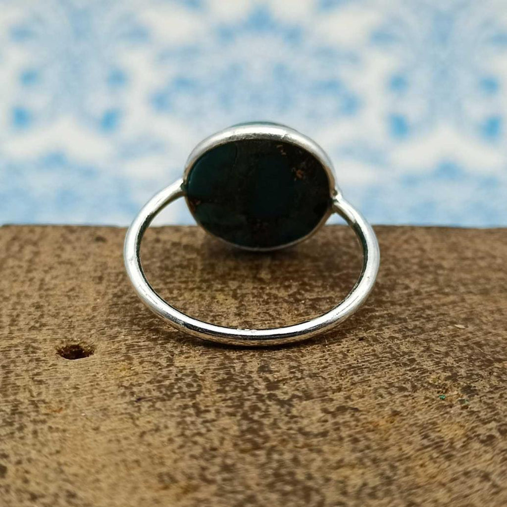 Blue Mohave Turquoise 925 Sterling Silver Gift Ring For Girls