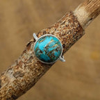 Blue Mohave Turquoise 925 Sterling Silver Gift Ring For Girls