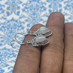 925 Sterling Silver Minimalist Moonstone Drop Earrings