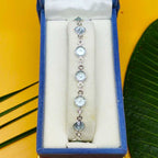 Elegant Artisan Silver Aquamarine Round Shape Bracelet Jewelry