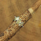 Marquise Prehnite Triple Stone Bezel Thin 925 Silver Ring Gift For Girls