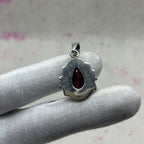 Dyed Ruby 925 Sterling Silver Handmade Pendant | Artisan Silver Pendant