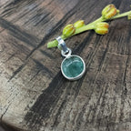 Natural Emerald Bezel 925 Silver Boho Artisan Pendant Handmade
