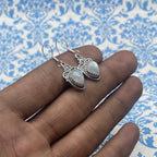 925 Sterling Silver Minimalist Moonstone Drop Earrings