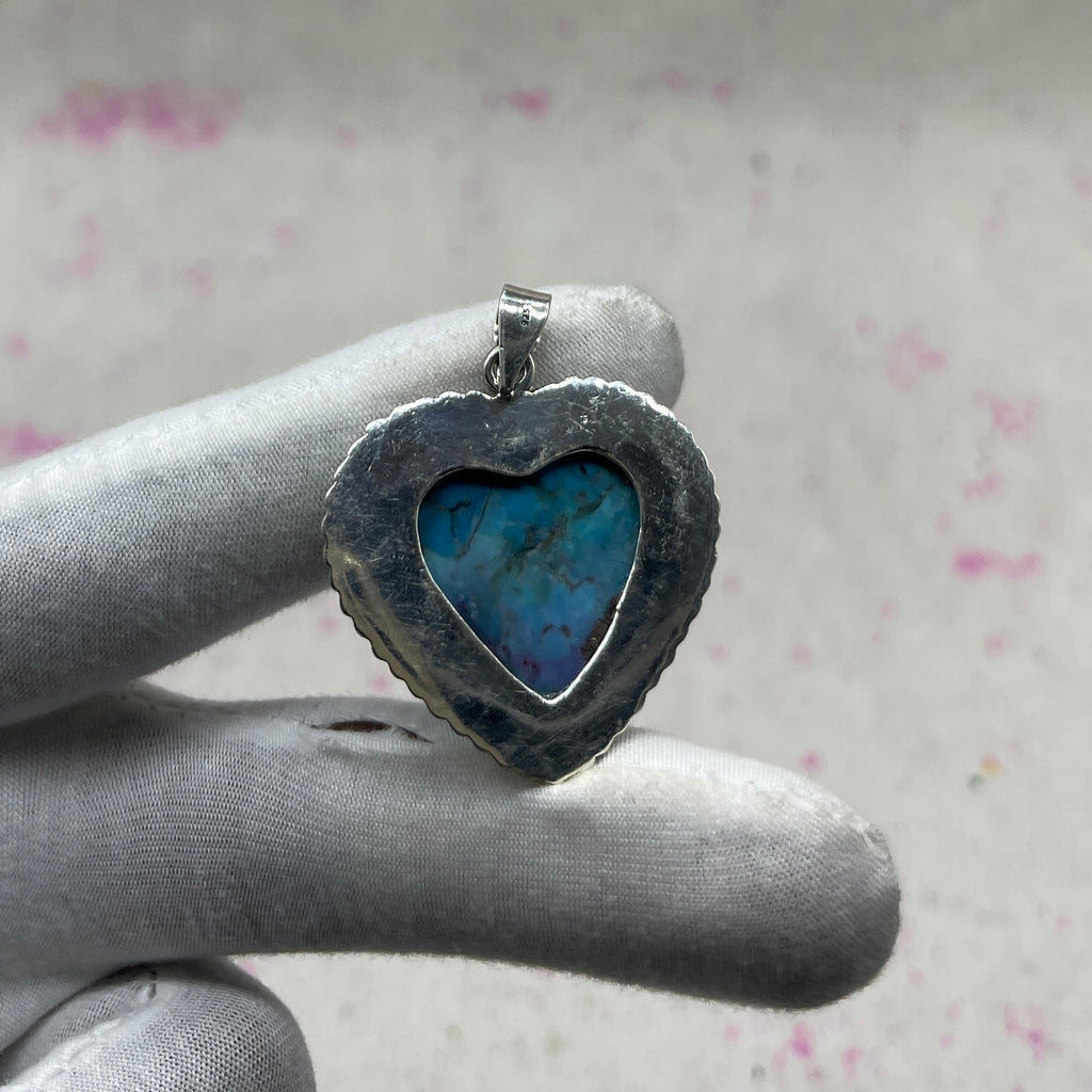 Blue Mohave Turquoise 925 Sterling Silver Handmade Pendant | Vintage Tribal Jewelry