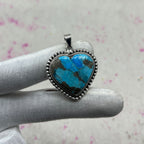 Blue Mohave Turquoise 925 Sterling Silver Handmade Pendant | Vintage Tribal Jewelry