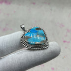 Blue Mohave Turquoise 925 Sterling Silver Handmade Pendant | Vintage Tribal Jewelry