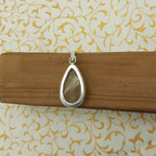 Rutilated Quartz Pendant in 925 Sterling Silver – Natural Golden Rutile Gemstone Statement Jewelry