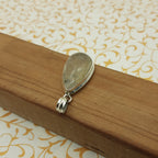 Rutilated Quartz Pendant in 925 Sterling Silver – Natural Golden Rutile Gemstone Statement Jewelry