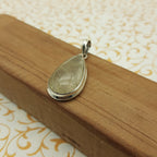 Rutilated Quartz Pendant in 925 Sterling Silver – Natural Golden Rutile Gemstone Statement Jewelry
