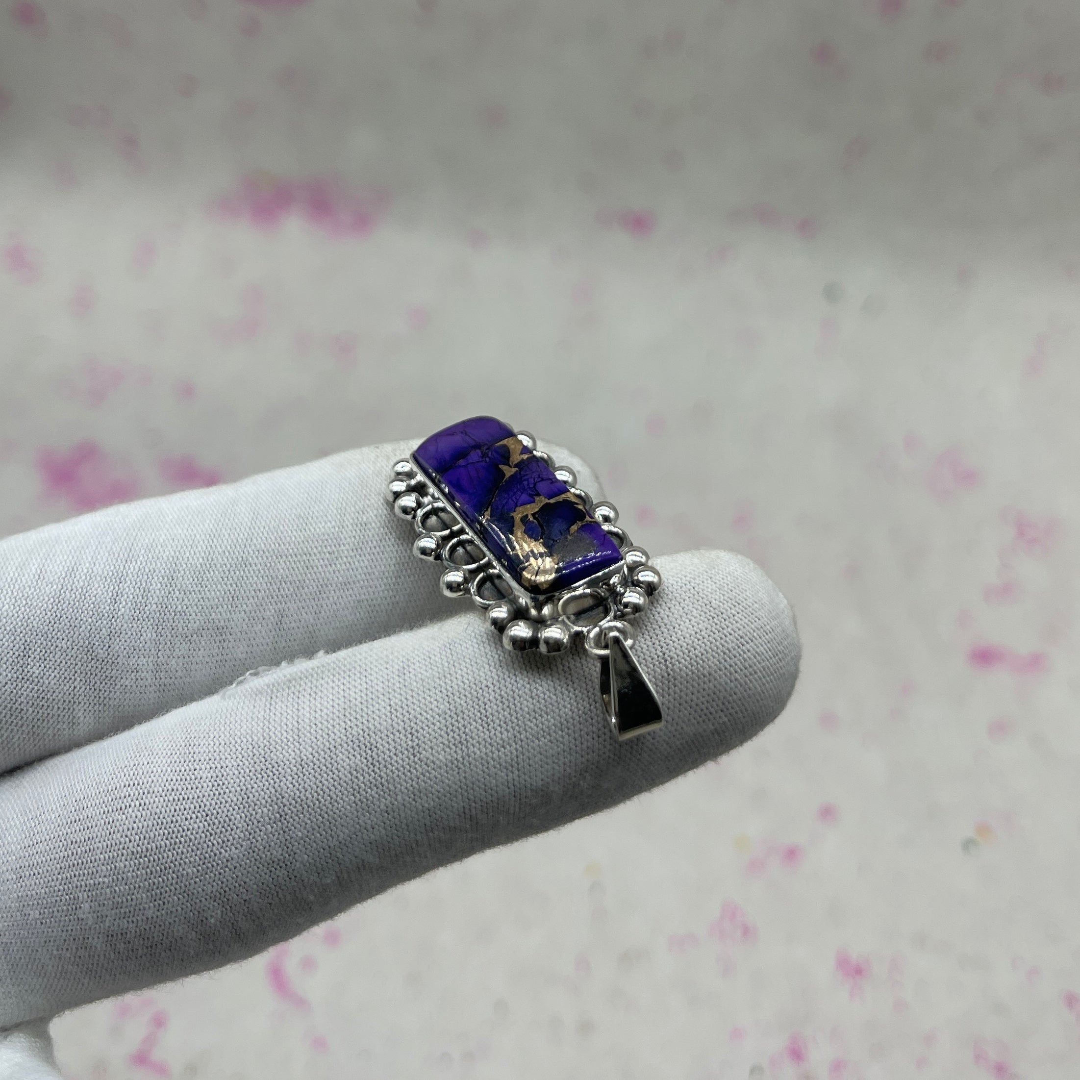 Purple Mohave Turquoise 925 Sterling Silver Handmade Pendant | Bold Statement Pendant