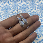 Fine Silver Moonstone Earrings – Lightweight Handmade Marquise Earrings