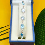 Handmade Sterling Silver 925 Blue Topaz Multi Shape Bracelet