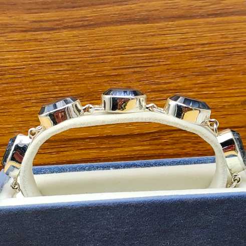 925 Sterling Silver Handmade Blue Mystic Topaz Bracelet Classic Drop Shape Jewelry
