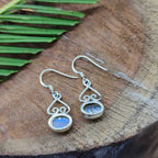 Minimalist Labradorite 925 Silver Earrings