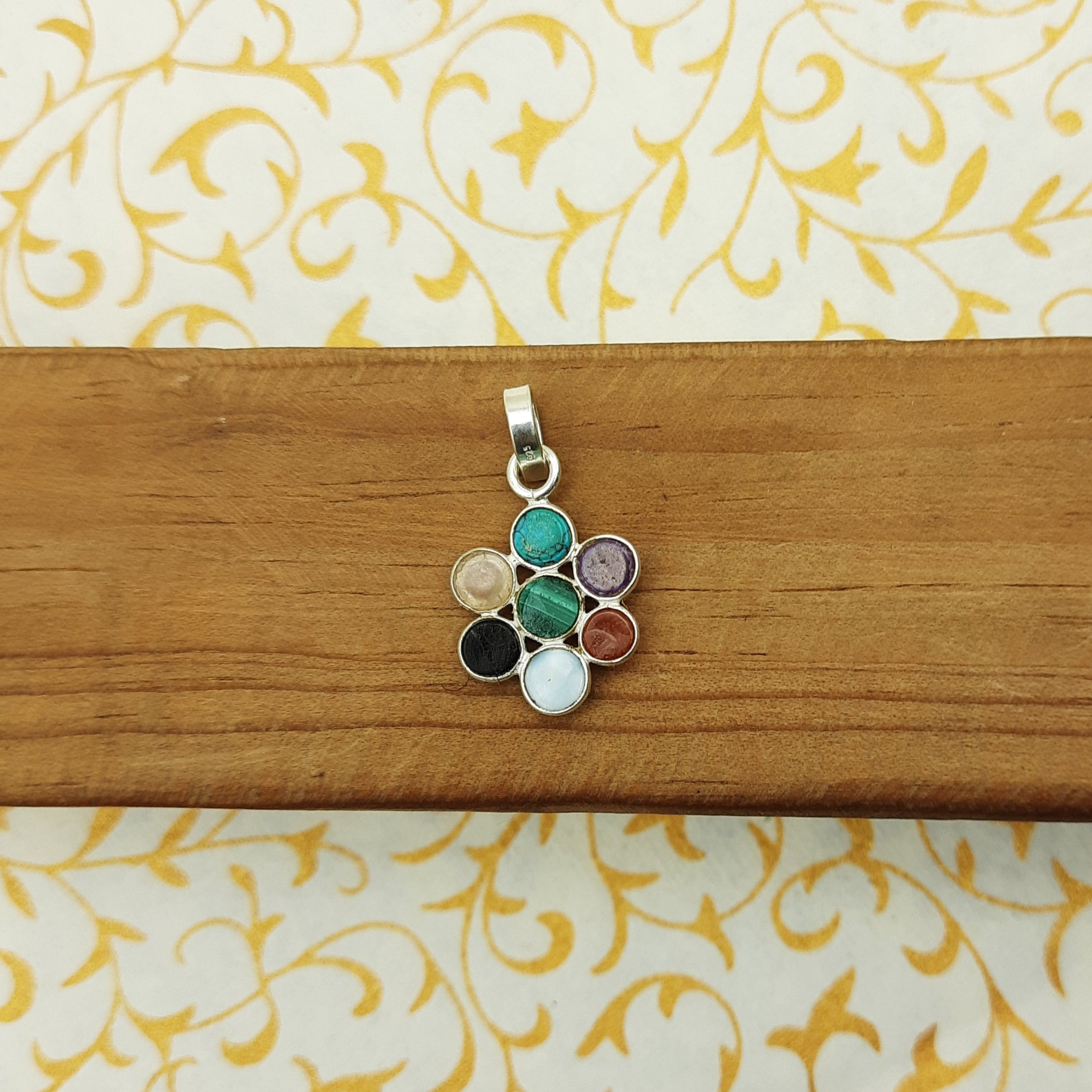 925 Sterling Silver 7 Chakra Pendant – Natural Gemstone Healing Energy Necklace