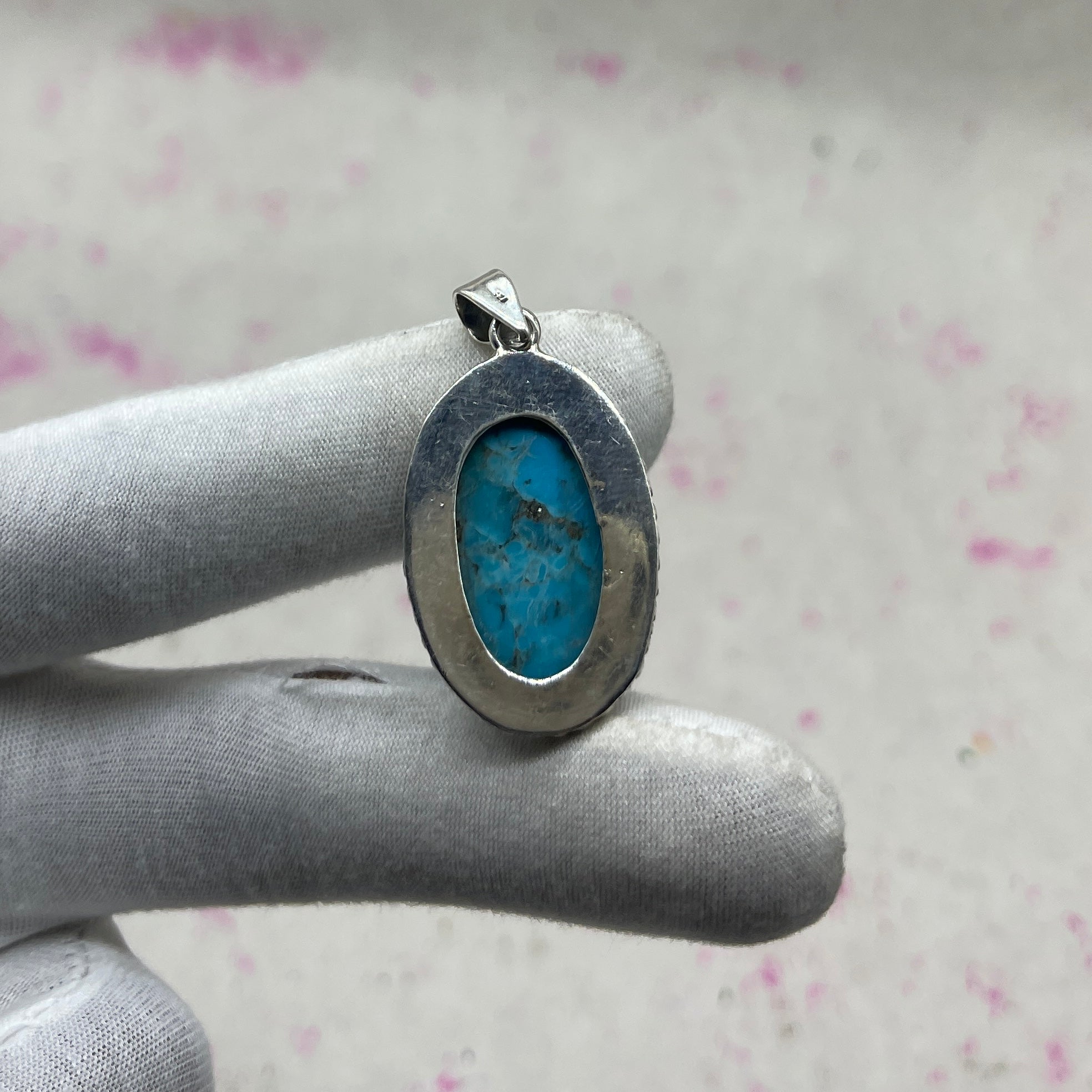 Blue Mohave Turquoise 925 Sterling Silver Handmade Pendant | Ethnic Bohemian Jewelry