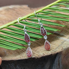 Elegant Multi-Stone Garnet Silver Dangle Earrings
