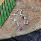 Elegant Multi-Stone Garnet Silver Dangle Earrings