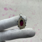 Dyed Ruby 925 Sterling Silver Handmade Pendant | Deep Tone Boho Pendant