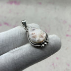 Pink Larimar 925 Sterling Silver Handmade Pendant | Pastel Statement Jewelry