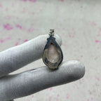 Pink Larimar 925 Sterling Silver Handmade Pendant | Pastel Statement Jewelry