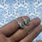 Emerald Silver Earrings – Rich Green Statement Earring