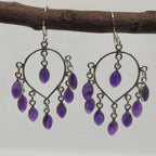 Multi-Stone Amethyst Chandelier Earrings for Women