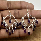 Multi-Stone Amethyst Chandelier Earrings for Women