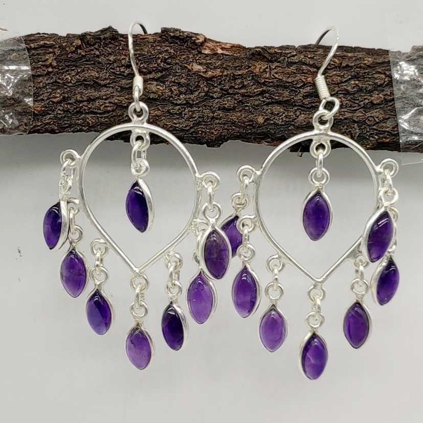 Multi-Stone Amethyst Chandelier Earrings for Women