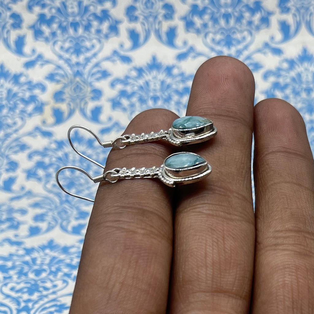 Boho Gemstone Earrings – 925 Silver Artisan Jewelry