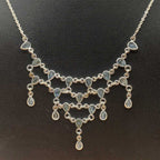 Faceted Aquamarine Cluster 925 Silver Necklace Artisan
