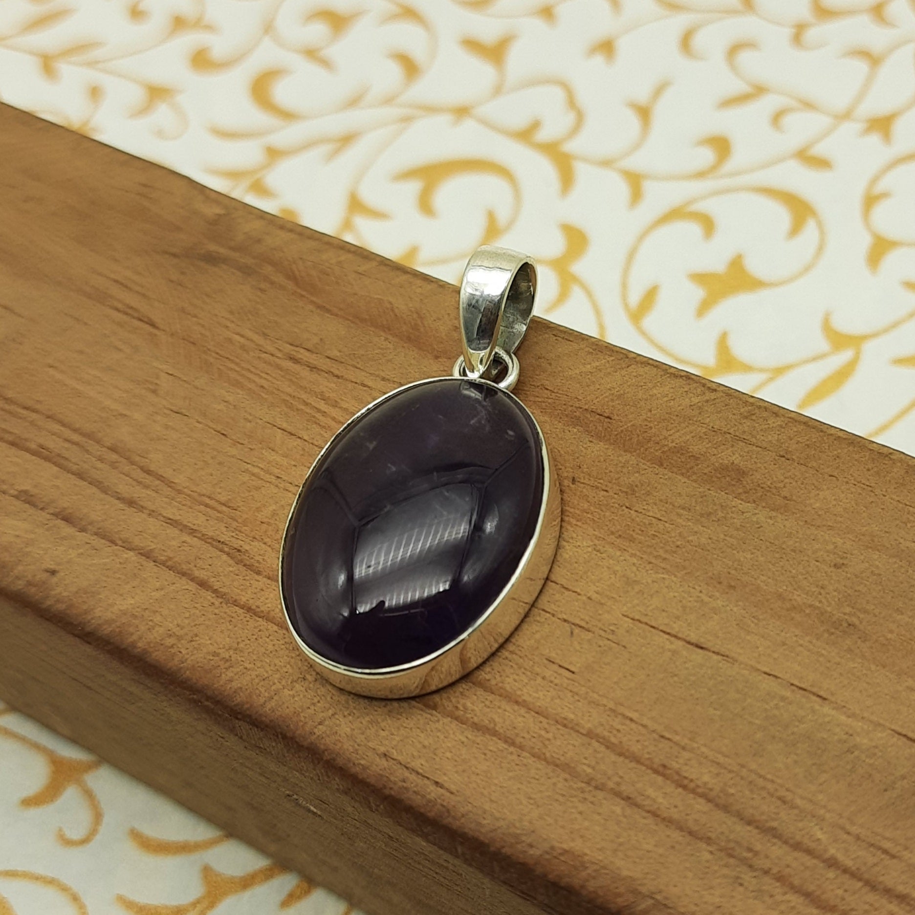 Faceted Amethyst Artisan Pendant in 925 Sterling Silver – Boho Elegance
