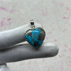 Blue Mohave Turquoise 925 Sterling Silver Handmade Pendant | Handmade Tribal Jewelry