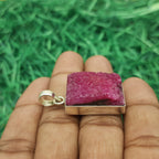 Natural Druzy Crystal Bohemian Pendant – Handcrafted in 925 Sterling Silver
