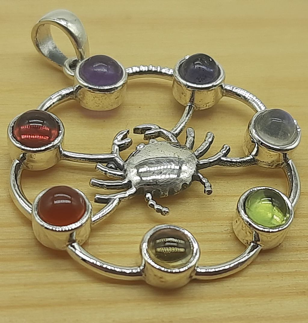 7 Chakra Healing Spiritual Bezel 925 Silver Dainty Necklaces
