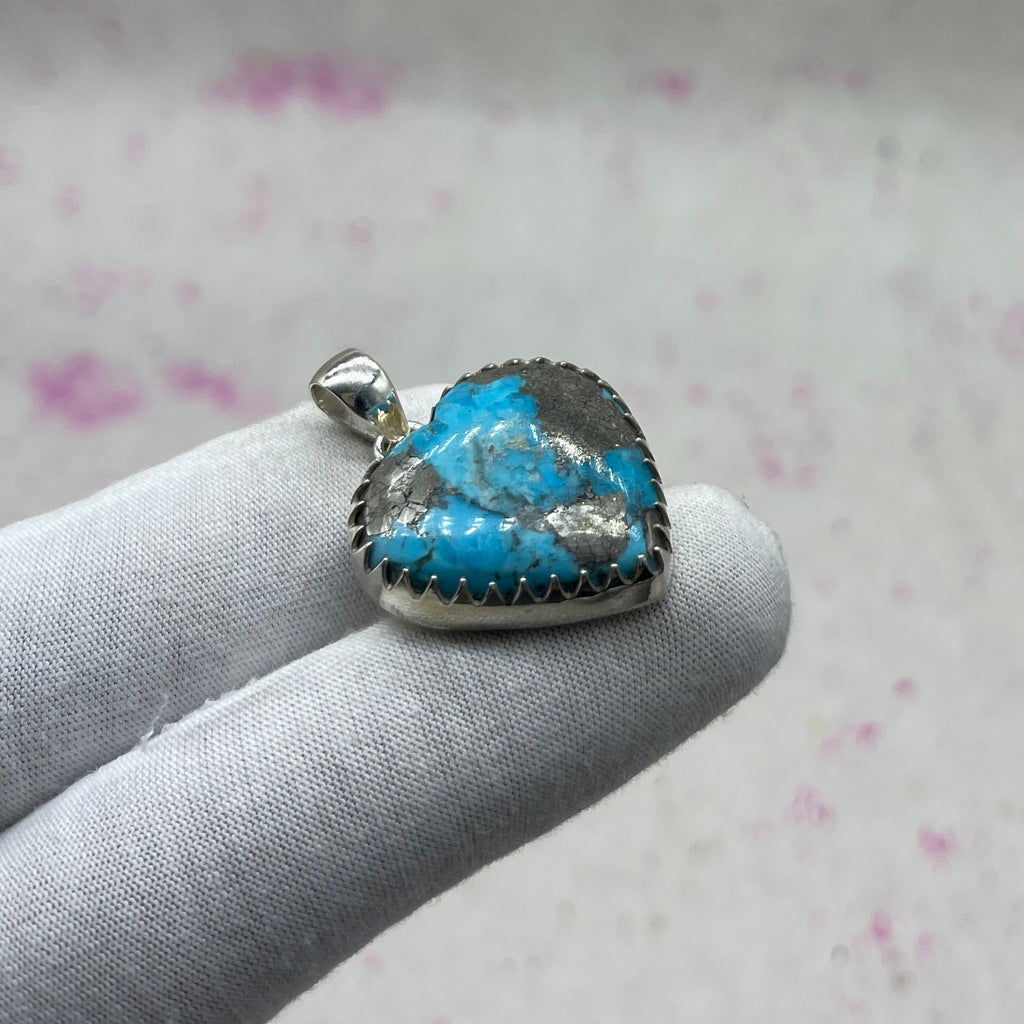 Blue Mohave Turquoise 925 Sterling Silver Handmade Pendant | Handmade Tribal Jewelry